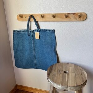 Denim Tote Bag in Medium Blue Hand Sewn By Me